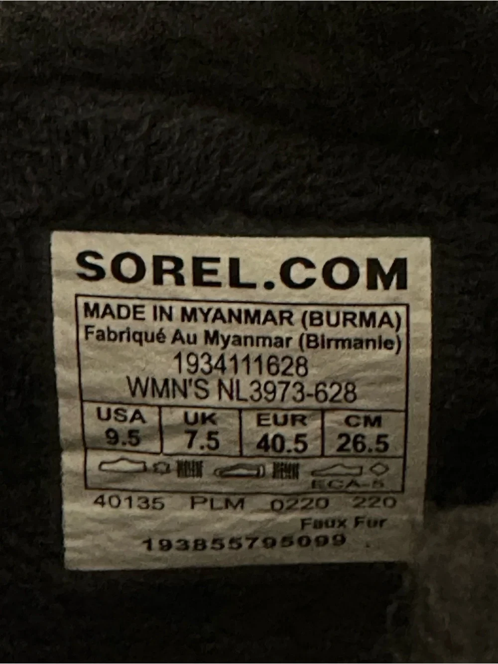 SOREL Waterproof Felt Duck Boots Women’s 9.5 Gray Brown Faux Fur